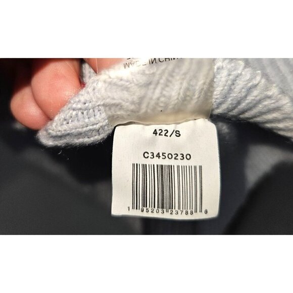 Vince Camuto Womens Sweater Small Oversized Blue Crew Neck Stretch Cropped Hi Lo - Picture 9 of 10